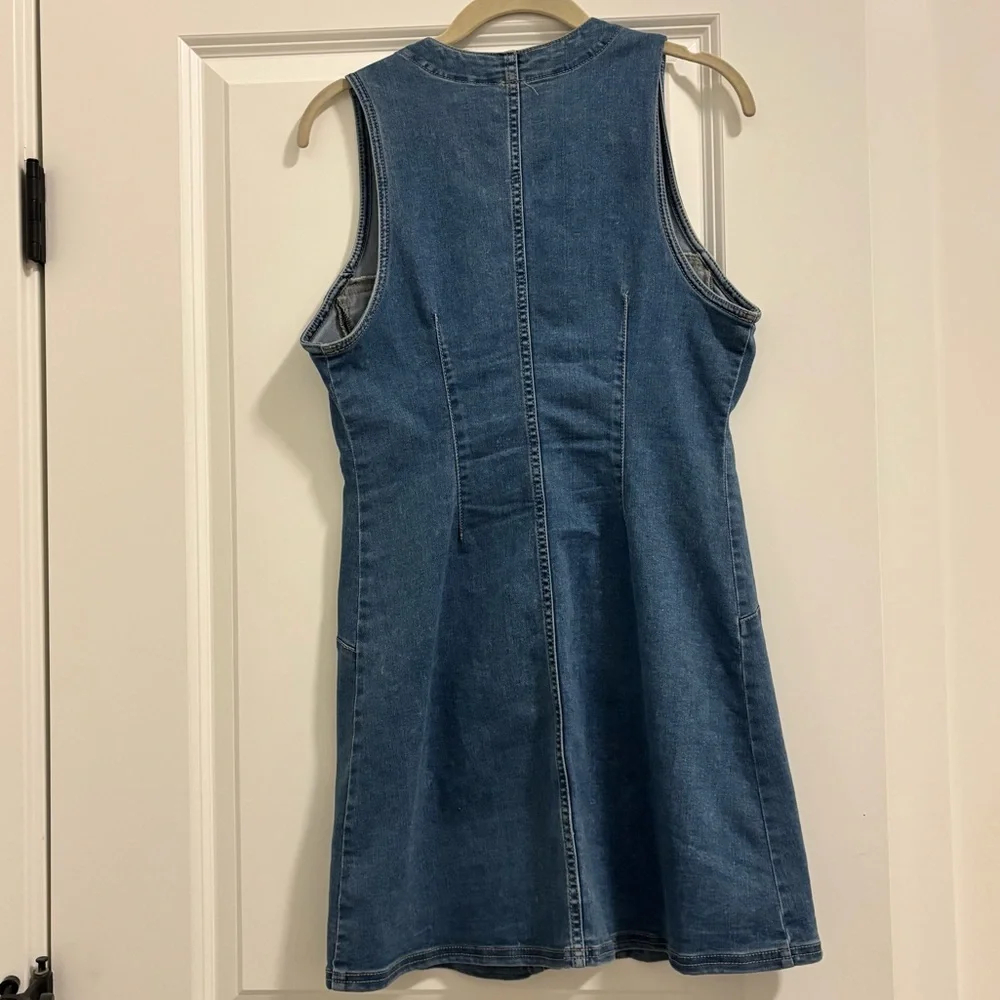 Free People Wandering Star Denim Mini Dress Size 6 - Picture 4 of 5